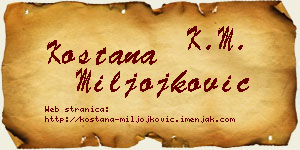 Koštana Miljojković vizit kartica